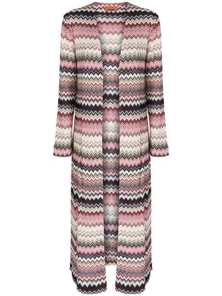Женский длинный кардиган Missoni с узором зигзаг, розовый