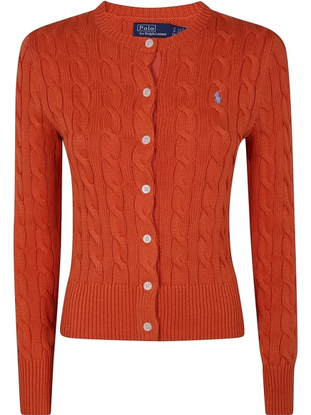 Женский кардиган Polo Ralph Lauren фактурной вязки, оранжевый