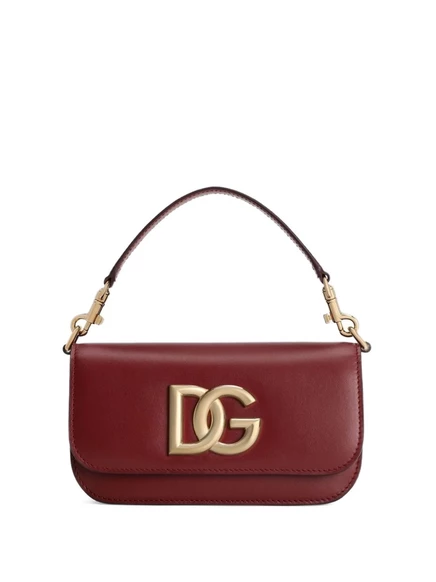 Кожаная сумка Dolce & Gabbana через плечо red
