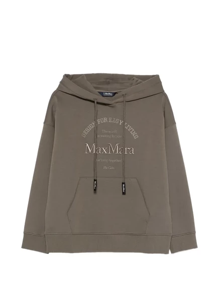 Женское худи S. Max Mara с вышитым логотипом, зеленое