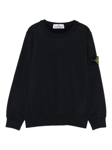 Свитшот для мальчиков Stone Island Junior с логотипом, синий
