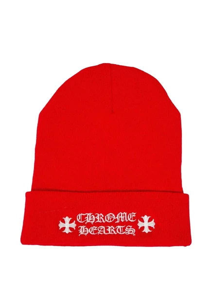 Мужская шапка-бини Chrome Hearts с вышитым логотипом, красная