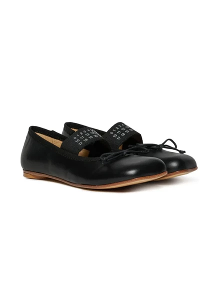 Балетки для девочек MM6 Maison Margiela Kids с логотипом, черные