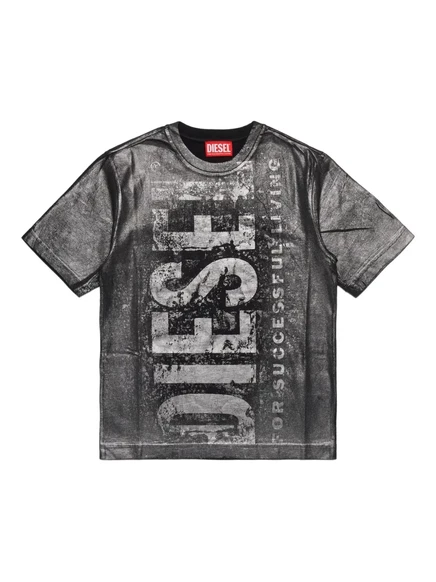 Футболка для мальчиков Diesel Kids с логотипом, черная