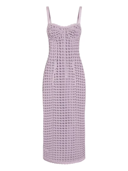 Платье миди из ажурного трикотажа Dolce & Gabbana purple