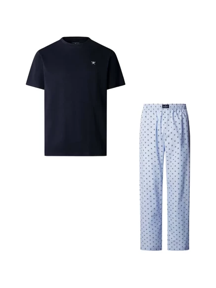 Мужской комплект для сна Hackett London с принтом, синий