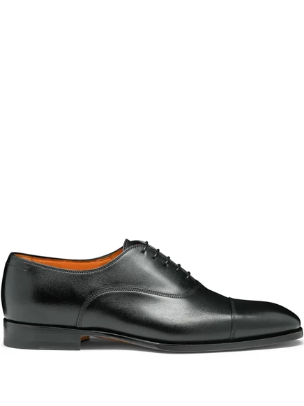 Мужские оксфорды Santoni кожаные, черные