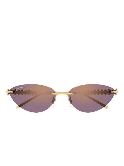 Женские очки Cartier CT0543S без оправы, золотистые