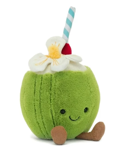 Мягкая игрушка jellycat coconut straw, светло-зеленая