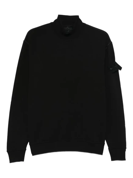 Толстовка с нашивкой на высоком вороте Stone Island black