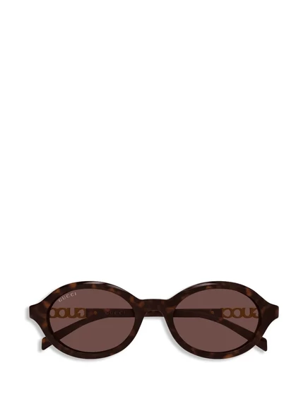 Унисекс солнцезащитные очки Gucci овальные, коричневые