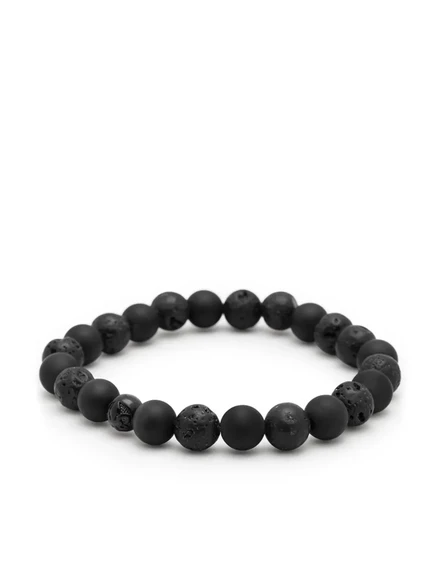 Мужской браслет Nialaya Jewelry с ониксом, черный