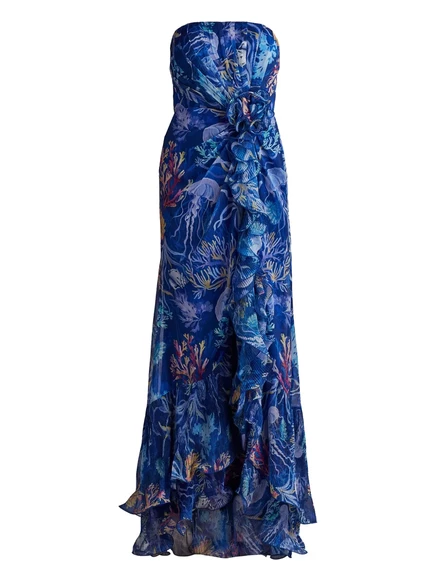 Платье без бретелек Tadashi Shoji Morwenna blue