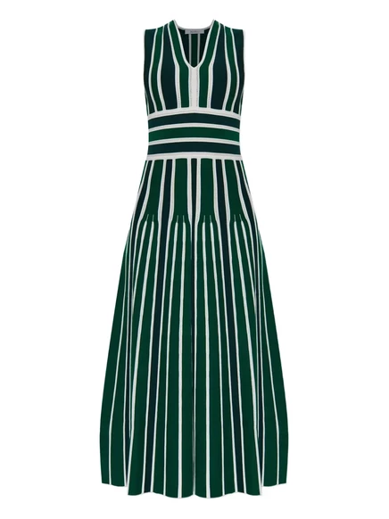 Женское платье Max Mara Tallone в полоску, зеленое