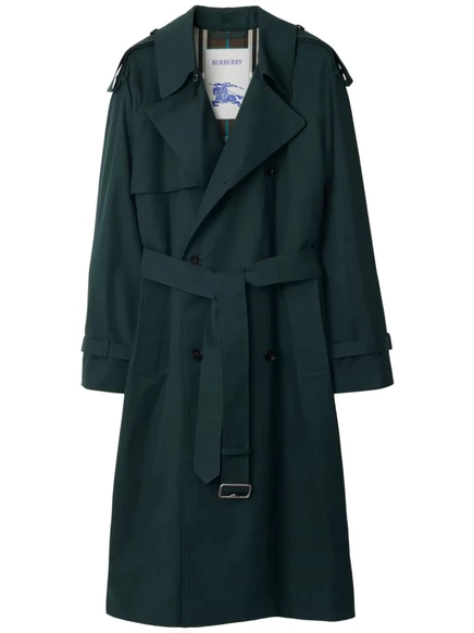 Мужской двубортный тренч Burberry, темно-зеленый