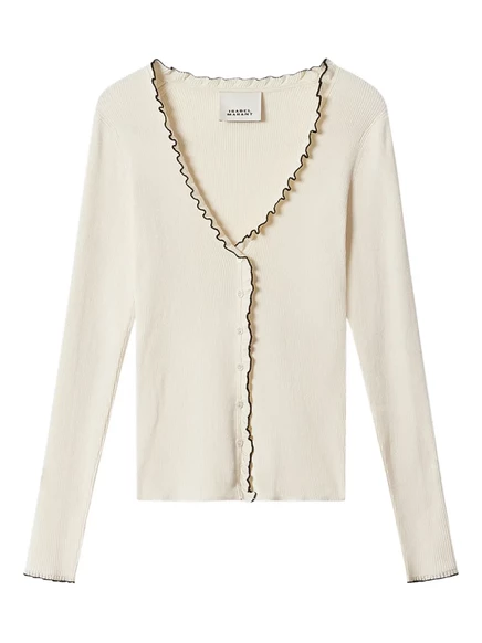 Женский кардиган Isabel Marant Izae с рюшей, нейтральный
