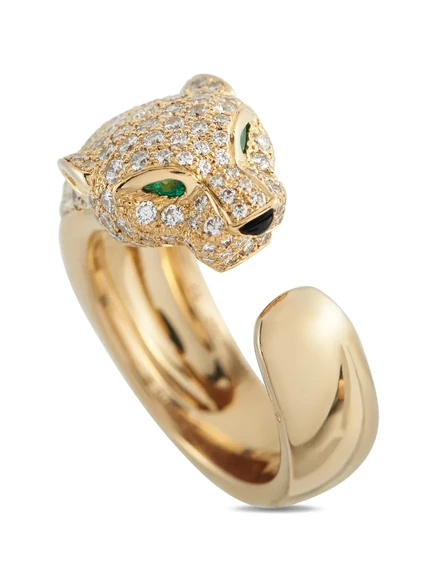 Женское кольцо Cartier Panthere 18K с бриллиантами, золотое