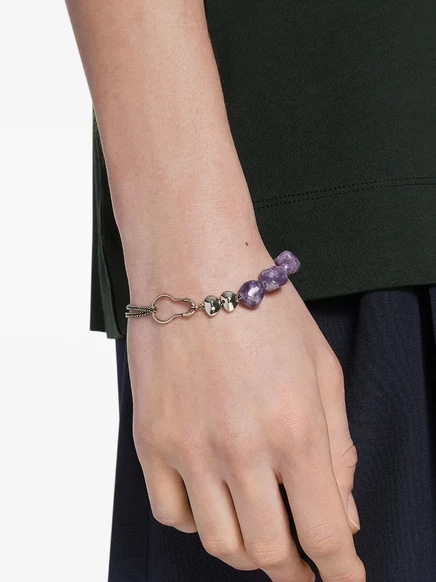 Браслет-цепочка из камня DRIES VAN NOTEN silver