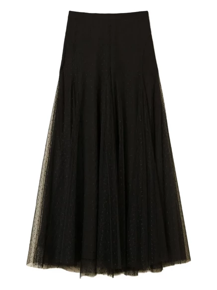 Юбка макси из тюля TWINSET в горошек black
