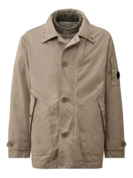 Фирменное пальто со съемной блендой для линз C.P. Company grey