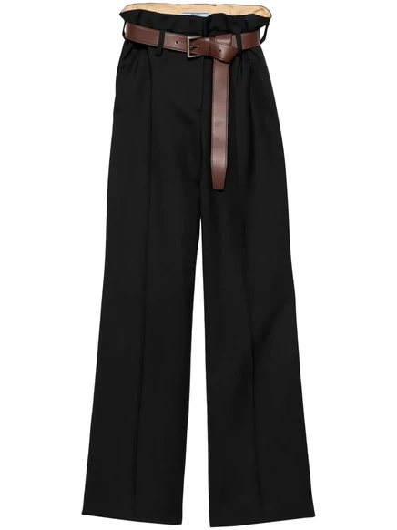 Брюки из габардина Prada black