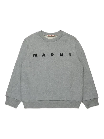 Свитшот для мальчиков Marni Kids из хлопка, пепельно-серый