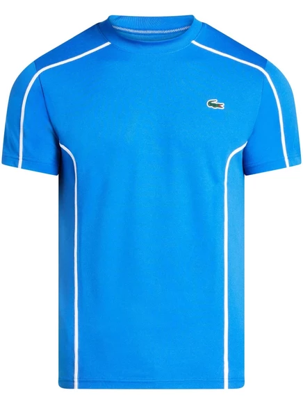 Футболка Lacoste Ultra Dry с логотипом и аппликацией  blue