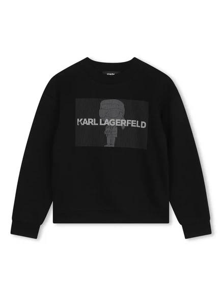 Свитшот для мальчиков Karl Lagerfeld Kids с принтом, черный