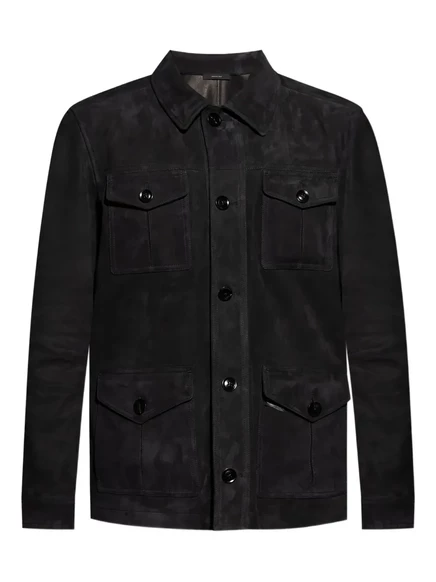 Мужская замшевая куртка Tom Ford, черная