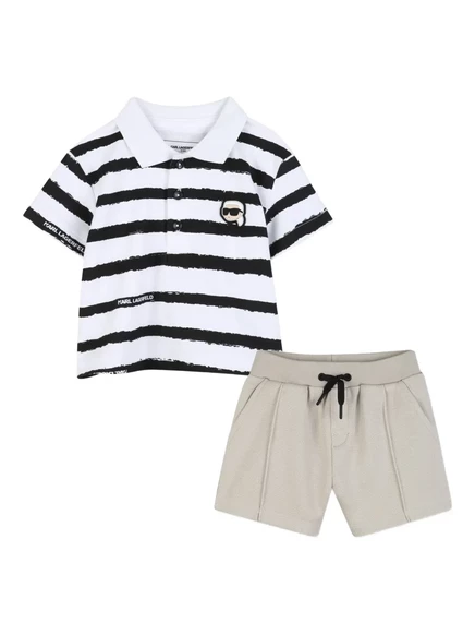 Мальчиковый комплект Karl Lagerfeld Kids Ikonik, бежево‑белый