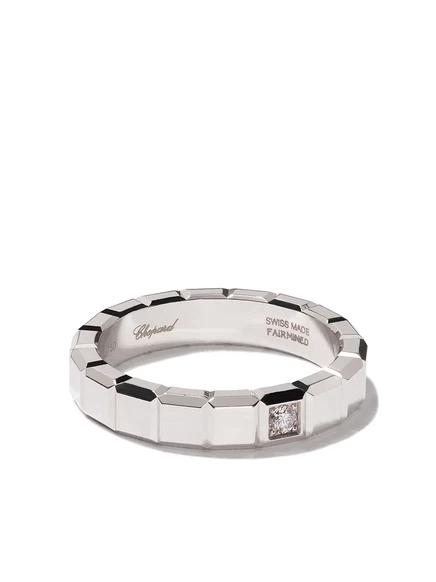 Кольцо с бриллиантом Ice Cube из белого золота 18 карат Chopard silver