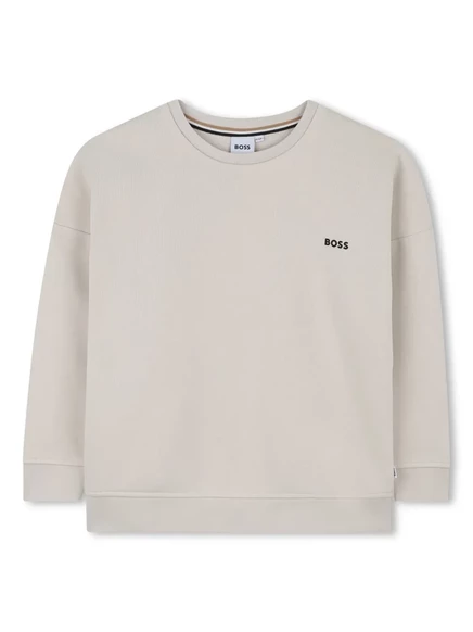Толстовка BOSS Kidswear с круглым вырезом горловины neutrals