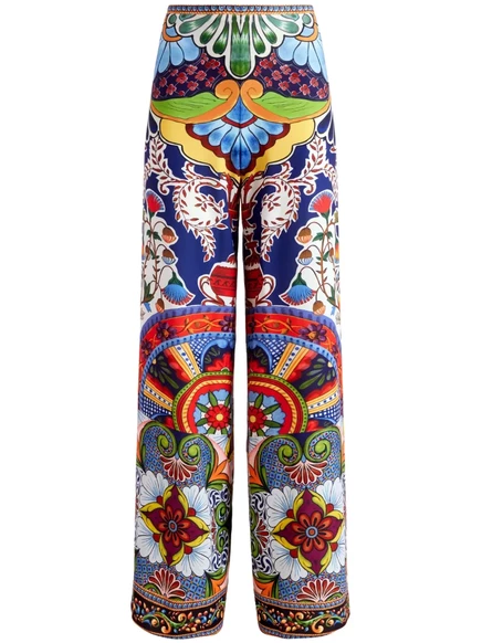 брюки alice + olivia Athena из разноцветного полиэстера blue