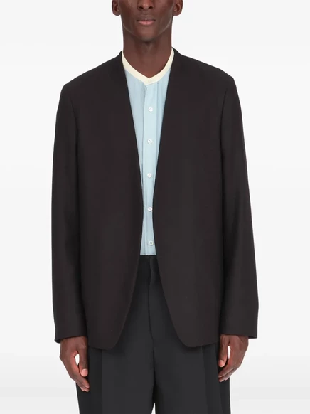 Maison Margiela collarless blazer black (6)