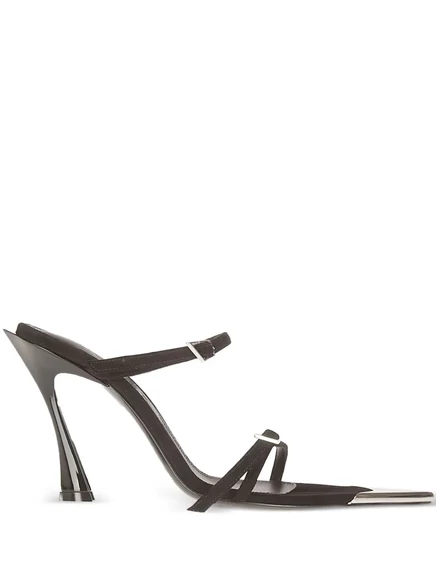 Женские кожаные босоножки Mugler Fang 95 мм, черные