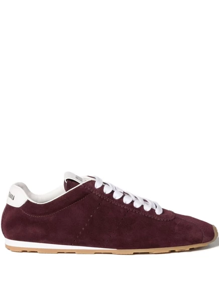 Замшевые кроссовки Miu Miu Plume red