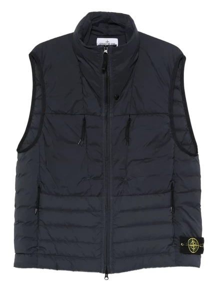 Мужская стеганая куртка Stone Island на молнии, черная
