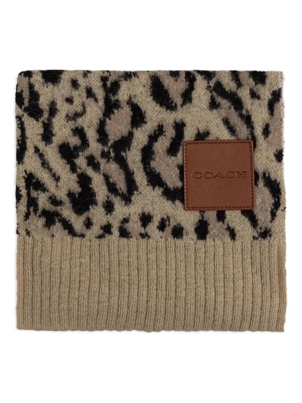Шарф-нашивка с логотипом Coach animal-принтом в виде животных neutrals