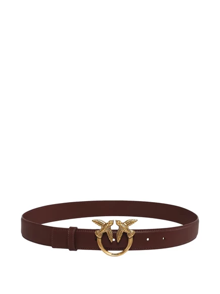 Кожаный ремень PINKO Love Birds brown