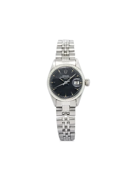 Женские часы Rolex Oyster Perpetual Date 25 мм, черный циферблат