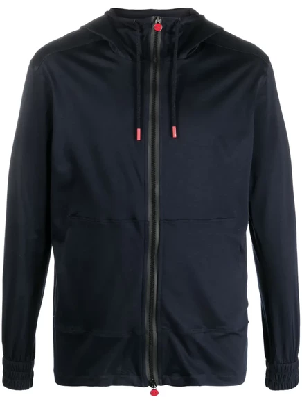 Мужская толстовка Kiton Umbi на молнии с капюшоном, темно-синяя