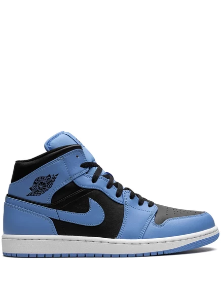 Кроссовки Jordan Air Jordan 1 Mid кожаные, голубо-черные