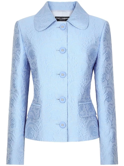 Жаккардовый жакет на пуговицах Dolce & Gabbana DNA blue
