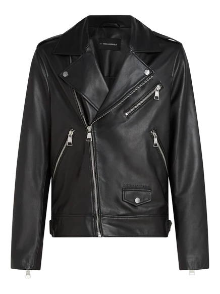 Мужская кожаная куртка Karl Lagerfeld Essential, черная