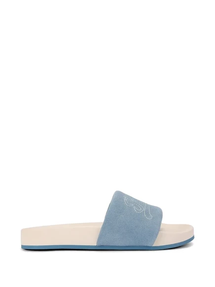 Мужские шлёпанцы Kurt Geiger замшевые с логотипом, голубые