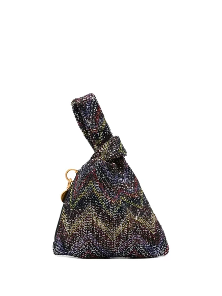 Женская сумка-тоут Missoni с зигзагом металлик, черная