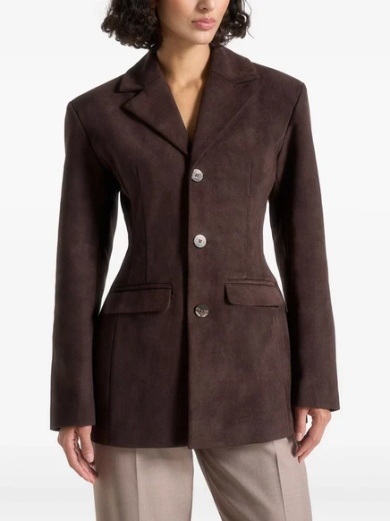 Блейзер из замши и кожи Manière De Voir Claire brown