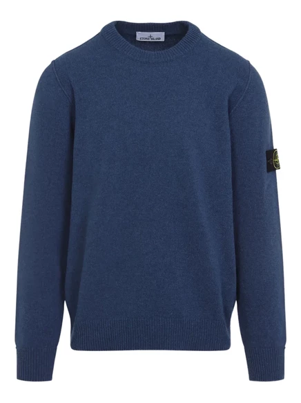 Мужской джемпер Stone Island с фирменной нашивкой, стально-синий