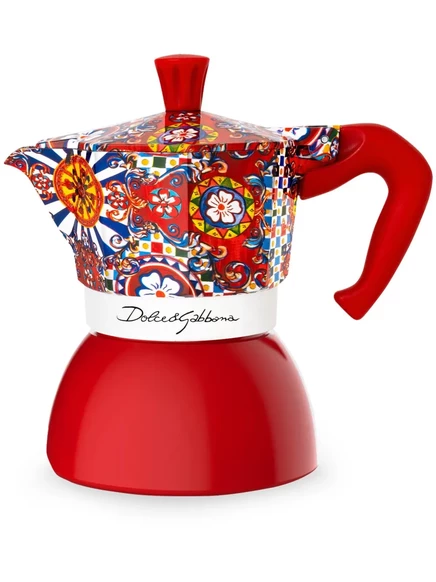 Кофеварка гейзерная Dolce & Gabbana x Bialetti Moka Induction средняя, красная