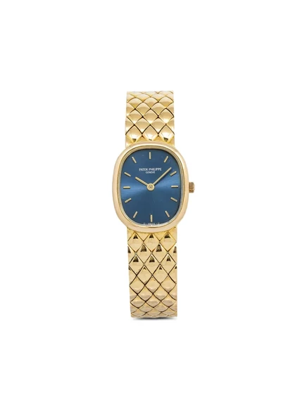 Женские наручные часы Patek Philippe Ellipse 20 мм из 18K желтого золота, синий